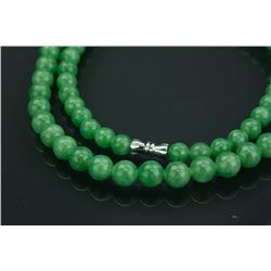 Chinese Green Jade Carved Necklace