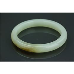 Chinese White Jade Carved Bangle