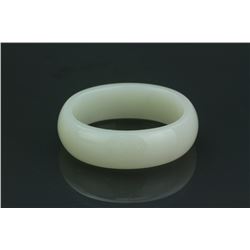 Chinese Fine White Jade Carved Bangle