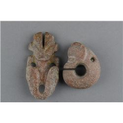 2 Pcs Ancient Jade Carved Archaic Style Shape