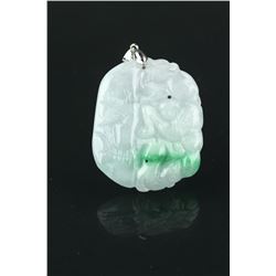 Chinese Green Jadeite Carved Pendant