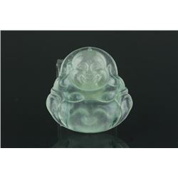 Chinese Green Jadeite Buddha Pendant