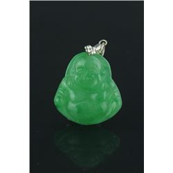 Chinese Green Jadeite Buddha Pendant
