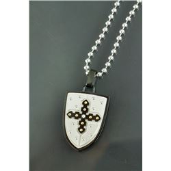 Stainless Steel Diamond Shield Necklace CRV $312