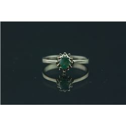14K White Gold Alexandrite and Diamond Ring