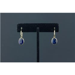 14K Yellow Gold Sapphire Hoop Earrings CRV $1136