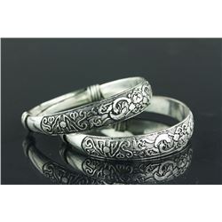 Pair of Chinese Silver Bracelets