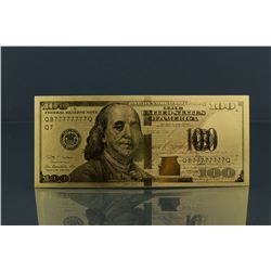 24K Gold Foil American One Hundred Dollar Bill