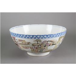 Large Chinese Famille Rose Porcelain Bowl Signed