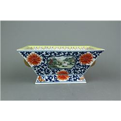 Famille Rose Square Porcelain Bowl Shende Tang MK
