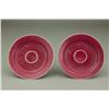 Image 1 : 18th C. Pair of Peach Bloom Porcelain Cup Stands