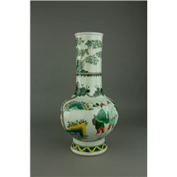 Kangxi Style Chinese Famille Verte Porcelain Vase