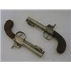 Image 1 : A MATCHED PAIR OF BOX LOCK PERCUSSION MUFF PISTOLS, c.1850, spring bayonets to the underside of t...