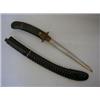 Image 1 : A JAPANESE TANTO, single edged plain blade, copper tsuba and hilt mounts, curved wooden hilt with...