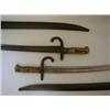 Image 1 : TWO FRENCH CHASSEPOT SABRE BAYONETS, c.1870, yataghan single edged blades, steel hook quillon cro...