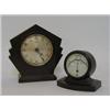 Image 1 : A FERRANTI BROWN BAKELITE ELECTRIC TIMEPIECE, of stepped Art Deco design and a Rototherm Thermome...