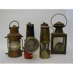 AN ECCLES PROTECTOR LAMP, two others, a ships Masthead lamp, G.P.O. cycle lamp and lantern (6) £3...