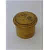 Image 1 : A CYLINDRICAL TREEN CONTAINER,  early 20th century, the pull-off lid with transfer image of kitte...
