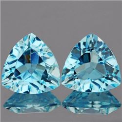 Natural Swiss Blue Topaz Pair 7.93 carats - Flawless