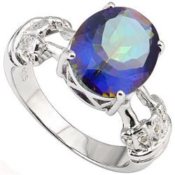 Natural Ocean Mystic & Diamond Ring 4.41 carats Ring