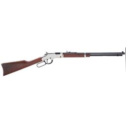 Henry H004SV Silver Boy Lever 17 HMR 20.0" 12+1  Walnut Stk  Silver Receiver