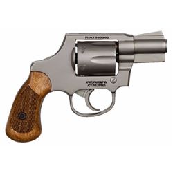 Rock Island 51289 Revolver M206 Spurless Single/Double 38 Special 2" 6 Wood Nickel