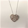 Image 2 : 10KT WHITE GOLD DIAMOND SET HEART DESIGN PENDANT SET WITH 40 ROUND BRILLIANT CUT DIAMONDS APPROX.
