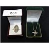 Image 1 : Sterling silver necklace & ring