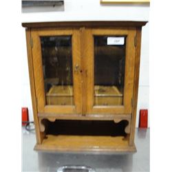 Victorian oak wall cabinet