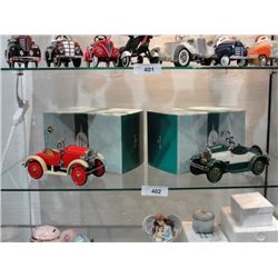 2 die cast pedal cars w/boxes
