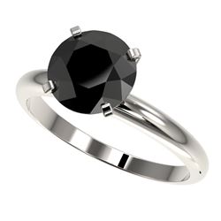 Genuine 2.50 CTW Fancy Black Genuine Diamond Bridal Solitaire Engagement Ring Gold - 32945-REF#57N8G