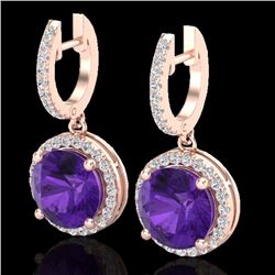Natural 4.0 CTW Amethyst & Micro Pave Diamond Certified Designer Halo 14K Gold - 23176-REF#56M8H