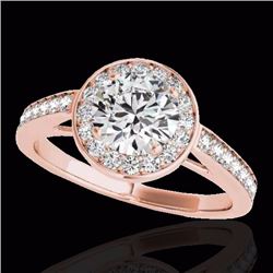 Genuine 1.45 CTW Certified G-I Genuine Diamond Bridal Solitaire Halo Ring Gold - 33797-REF#109Y7V