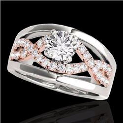 Genuine 1.30 CTW Certified G-I Genuine Diamond Solitaire Bridal Ring Two Tone Gold - 35289-REF#120H7