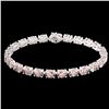 Image 2 : Genuine 23 CTW Morganite Eternity Designer Inspired Tennis Bracelet 14K Gold - 23391-REF#188F2M