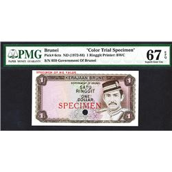 Government of Brunei, ND (1972-88) Color Trial Specimen Banknote.