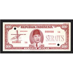 Republik Indonesia Unlisted 1948 Issue Essay Specimen Banknote.