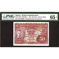 Board of commissioners of Currency, Malaya, 1941 Issue Banknote.