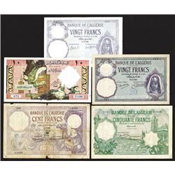 Banque de l'Algerie. 1925-64 Issues.