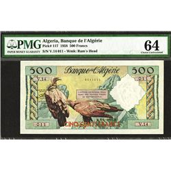 Banque de l'Algerie. 1958 Issue.