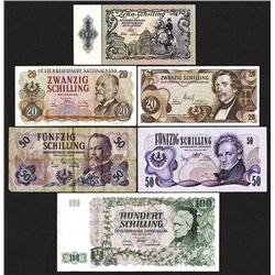 Oesterreichische Nationalbank. 1950s-70s Issues.