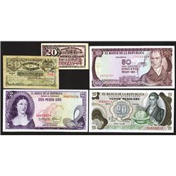 Banco Nacional and Banco de la Republica, 1900-1981 Issues, Group of 5 Notes