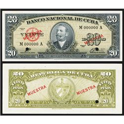 Banco Nacional De Cuba, 1960 Issue, Che Guevara Signature on Specimen Banknote.