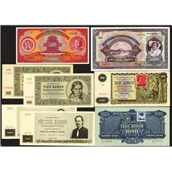 Republika Czechoslovenska and Narodni Banka Ceskoslovenska issues.