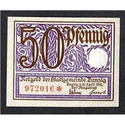 Stadgemeinde Danzig. 1919 Issue.