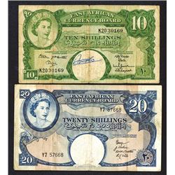 East African Currency Board. 1958-61 ND Issue.