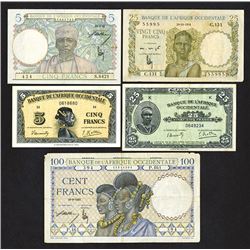 Banque de l'Afrique Occidentale. 1934, 1942 Issues.