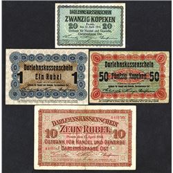 Occupation of Lithuania. Ostbank fur Handel und Gewerbe; Darlehnskasse Ost. 1916 Issue.