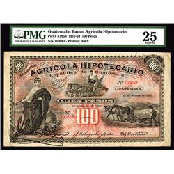 Agricola Hipotecario, 1917 Issue Banknote.