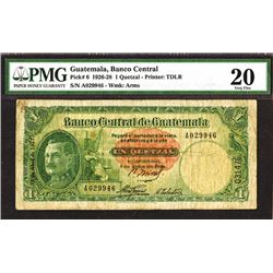 Banco de Central de Guatemala, 1926 Issue Banknote.